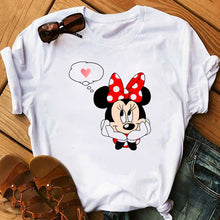 Load image into Gallery viewer, Maycaur Casual Women T-shirts Cute Micky Red Heart Shirts Graphic Tees Mouse T Shirts Hipster Female T Shirt Female Tshirt Femme