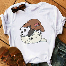 Load image into Gallery viewer, 2020 Animal Printed T-shirt Camiseta Mujer Vogue Tshirt Tops Bare Bears Funny T Shirts Women Clothes Couple Clothes