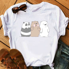 Load image into Gallery viewer, 2020 Animal Printed T-shirt Camiseta Mujer Vogue Tshirt Tops Bare Bears Funny T Shirts Women Clothes Couple Clothes