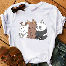 Load image into Gallery viewer, 2020 Animal Printed T-shirt Camiseta Mujer Vogue Tshirt Tops Bare Bears Funny T Shirts Women Clothes Couple Clothes