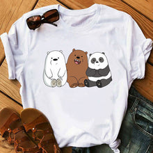 Load image into Gallery viewer, 2020 Animal Printed T-shirt Camiseta Mujer Vogue Tshirt Tops Bare Bears Funny T Shirts Women Clothes Couple Clothes