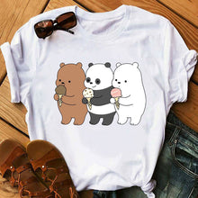 Load image into Gallery viewer, 2020 Animal Printed T-shirt Camiseta Mujer Vogue Tshirt Tops Bare Bears Funny T Shirts Women Clothes Couple Clothes