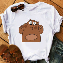 Load image into Gallery viewer, 2020 Animal Printed T-shirt Camiseta Mujer Vogue Tshirt Tops Bare Bears Funny T Shirts Women Clothes Couple Clothes
