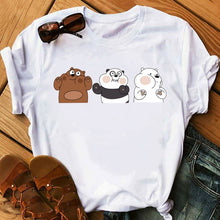 Load image into Gallery viewer, 2020 Animal Printed T-shirt Camiseta Mujer Vogue Tshirt Tops Bare Bears Funny T Shirts Women Clothes Couple Clothes