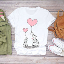Load image into Gallery viewer, Tshirt Women Summer Clothes Print Floral Flower Bottle Sweet Short Sleeve Tshirt Printed Women T Shirt Female T-shirt Casual Tee