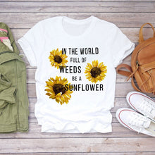 Load image into Gallery viewer, Tshirt Women Summer Clothes Print Floral Flower Bottle Sweet Short Sleeve Tshirt Printed Women T Shirt Female T-shirt Casual Tee