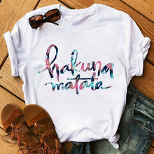 Load image into Gallery viewer, Summer Fashion Letter Plus Size T-shirt Harajuku Cartoon Printed Top Female Tshirts Streetwear O-neck Short Ladies Clothes