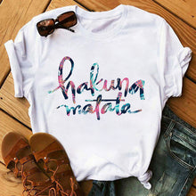 Load image into Gallery viewer, Summer Fashion Letter Plus Size T-shirt Harajuku Cartoon Printed Top Female Tshirts Streetwear O-neck Short Ladies Clothes