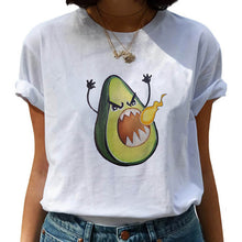 Load image into Gallery viewer, Kawaii T-shirt Women Cartoon Avocado Graphic T Shirt Short Sleeve Casual O Neck Tops Female Tee Tshirt Summer Harajuku T-shirt