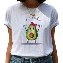 Load image into Gallery viewer, Kawaii T-shirt Women Cartoon Avocado Graphic T Shirt Short Sleeve Casual O Neck Tops Female Tee Tshirt Summer Harajuku T-shirt