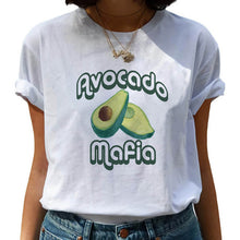 Load image into Gallery viewer, Kawaii T-shirt Women Cartoon Avocado Graphic T Shirt Short Sleeve Casual O Neck Tops Female Tee Tshirt Summer Harajuku T-shirt