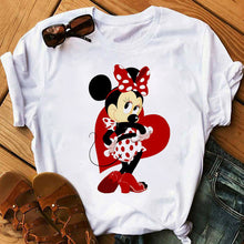 Load image into Gallery viewer, Maycaur Casual Women T-shirts Cute Micky Red Heart Shirts Graphic Tees Mouse T Shirts Hipster Female T Shirt Female Tshirt Femme
