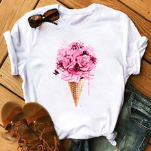 Load image into Gallery viewer, Maycaur Red Heart Butterfly Print Women Tshirt Fashion Casual O Neck Female T Shirt 90s Lady Yong Girl New Valentine's Day Gifts
