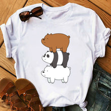Load image into Gallery viewer, 2020 Animal Printed T-shirt Camiseta Mujer Vogue Tshirt Tops Bare Bears Funny T Shirts Women Clothes Couple Clothes
