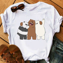 Load image into Gallery viewer, 2020 Animal Printed T-shirt Camiseta Mujer Vogue Tshirt Tops Bare Bears Funny T Shirts Women Clothes Couple Clothes
