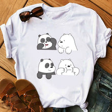 Load image into Gallery viewer, 2020 Animal Printed T-shirt Camiseta Mujer Vogue Tshirt Tops Bare Bears Funny T Shirts Women Clothes Couple Clothes
