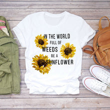 Load image into Gallery viewer, Women T-shirt Floral Flower Print Top Female Tshirts Summer Short Sleeve Harajuku O-neck Plus Size Streetwear Ladies Clothes
