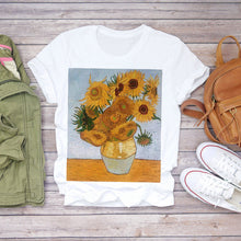Load image into Gallery viewer, Women T-shirt Floral Flower Print Top Female Tshirts Summer Short Sleeve Harajuku O-neck Plus Size Streetwear Ladies Clothes
