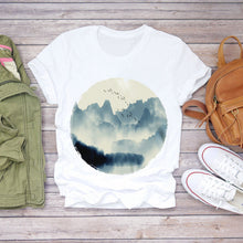 Load image into Gallery viewer, Women T-shirt Floral Flower Print Top Female Tshirts Summer Short Sleeve Harajuku O-neck Plus Size Streetwear Ladies Clothes
