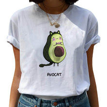 Load image into Gallery viewer, Kawaii T-shirt Women Cartoon Avocado Graphic T Shirt Short Sleeve Casual O Neck Tops Female Tee Tshirt Summer Harajuku T-shirt
