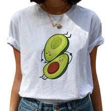Load image into Gallery viewer, Kawaii T-shirt Women Cartoon Avocado Graphic T Shirt Short Sleeve Casual O Neck Tops Female Tee Tshirt Summer Harajuku T-shirt
