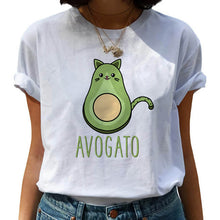 Load image into Gallery viewer, Kawaii T-shirt Women Cartoon Avocado Graphic T Shirt Short Sleeve Casual O Neck Tops Female Tee Tshirt Summer Harajuku T-shirt
