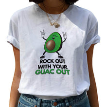 Load image into Gallery viewer, Kawaii T-shirt Women Cartoon Avocado Graphic T Shirt Short Sleeve Casual O Neck Tops Female Tee Tshirt Summer Harajuku T-shirt

